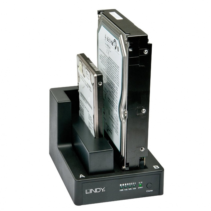 Imagine Docking station USB 3.0 pentru HDD SATA 2.5"/3.5" cu functie de Clona, LINDY L43113