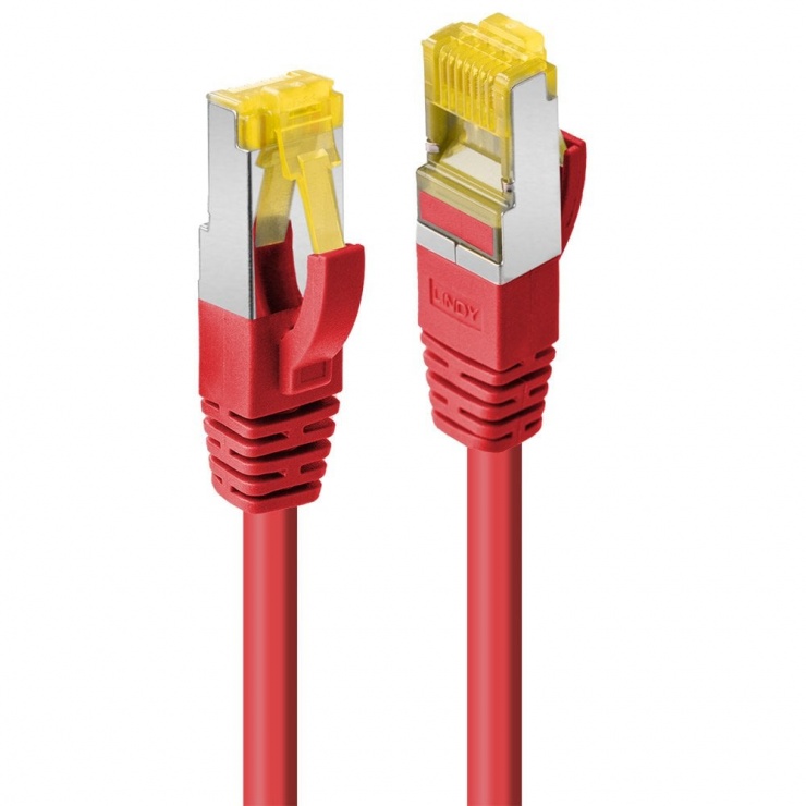 Imagine Cablu de retea S/FTP cat 7 LSOH  cu mufe RJ45 Rosu 1m, Lindy L47292