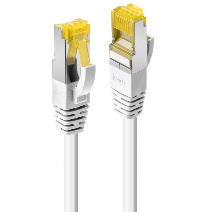 Imagine Cablu de retea S/FTP cat 7 LSOH cu mufe RJ45 Alb 5m, Lindy L47326