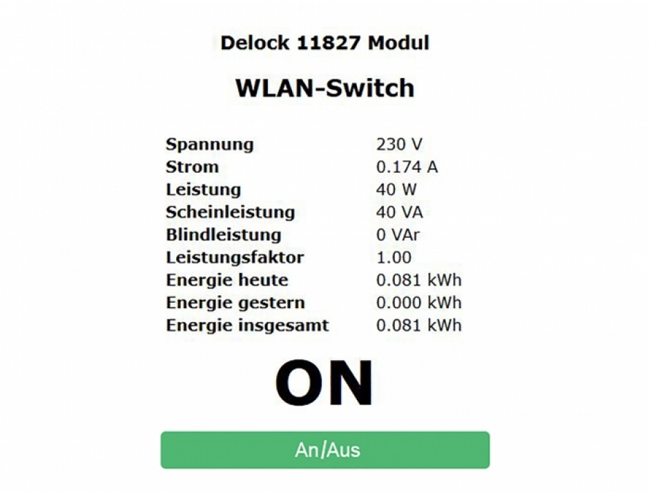 Imagine Priza inteligenta Wifi MQTT cu monitorizarea energiei, Delock 11827