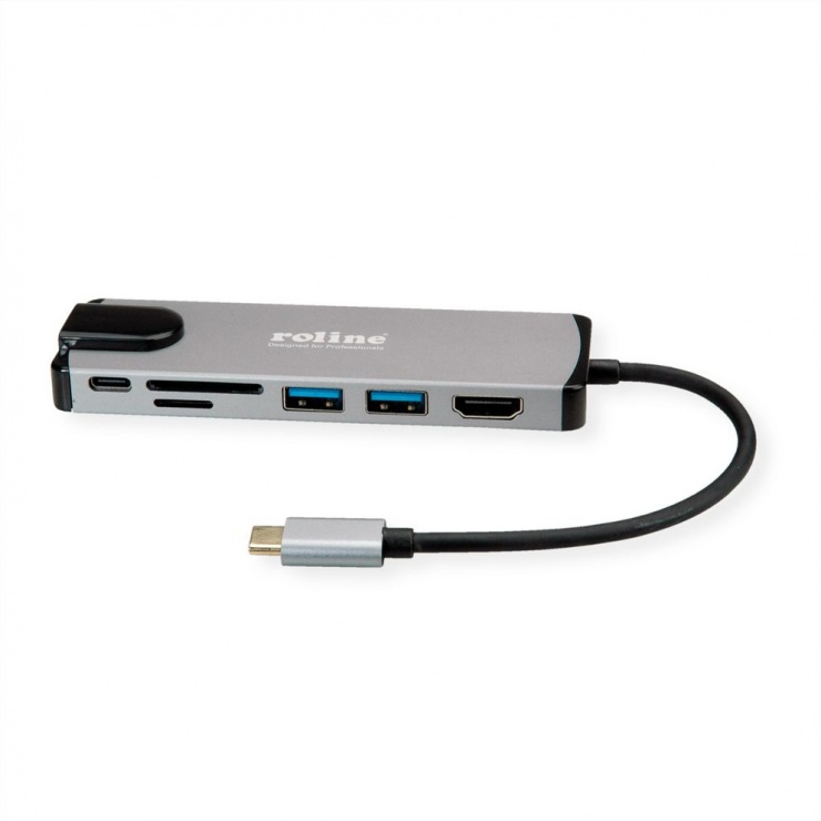 Imagine Docking station USB-C 3.1 Gen 2 la 1 x HDMI, 1 x Gigabit LAN, 2 x USB, 1 x SD, 1 x Micro SD slot, 1 