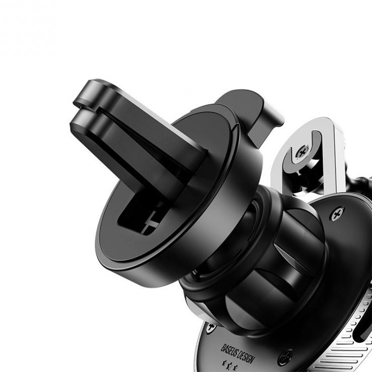 Imagine Suport auto magnetic pentru smartphone cu montare ventilator + cablu iphone Lightning, Baseus YY