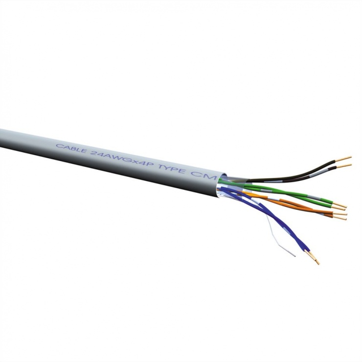 Imagine Rola cablu de retea Cat 6A UTP fir solid LSOH 100m, Roline 21.15.1686