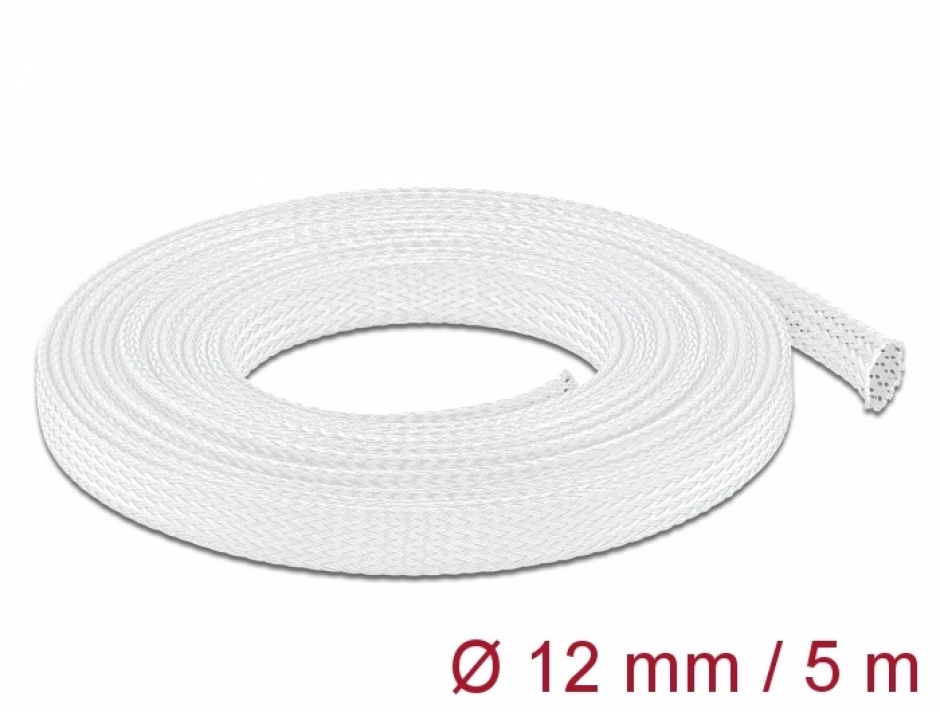 Imagine Plasa pentru organizarea cablurilor 5m x 12mm alb, Delock 20694