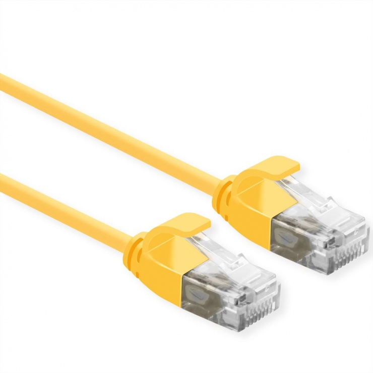 Imagine Cablu de retea Slim cat 6A UTP LSOH 0.5m Galben, Roline 21.15.3922