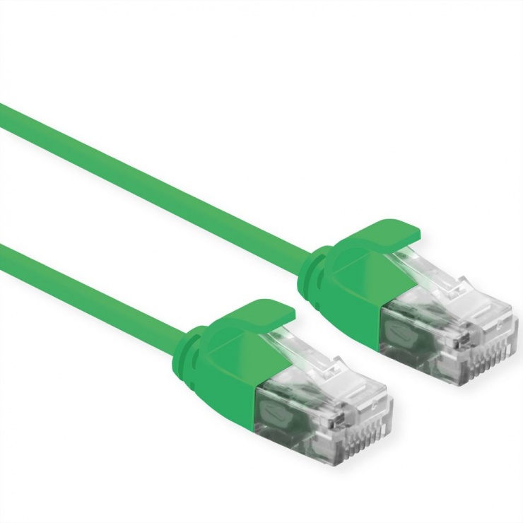 Imagine Cablu de retea Slim cat 6A UTP LSOH 0.5m Verde, Roline 21.15.3932