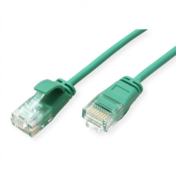 Imagine Cablu de retea Slim cat 6A UTP LSOH 2m Verde, Roline 21.15.3935