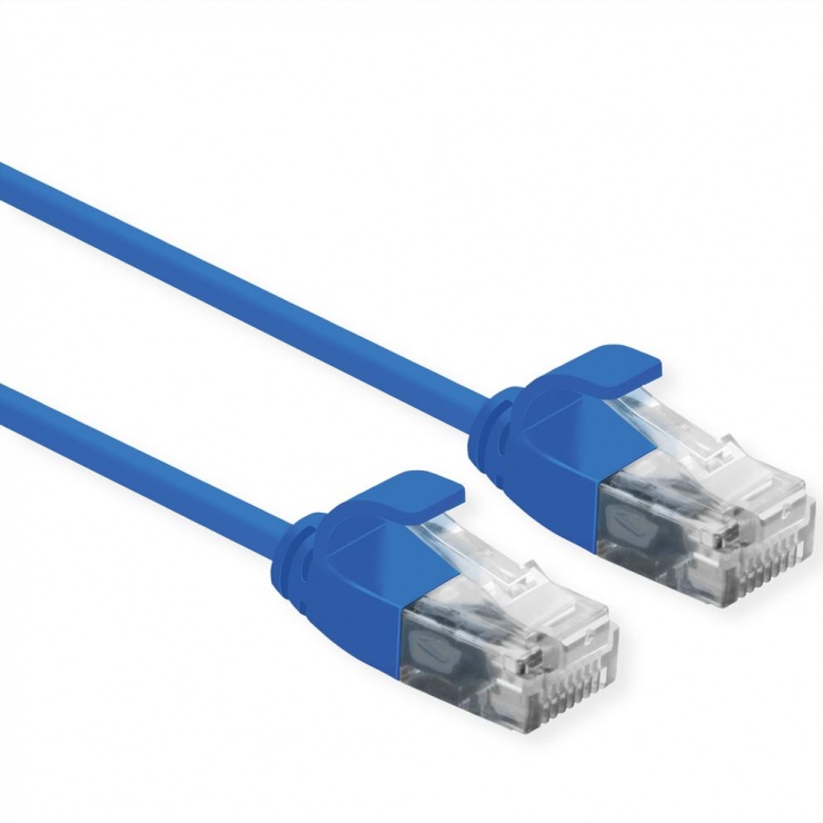 Imagine Cablu de retea Slim cat 6A UTP LSOH 1m Albastru, Roline 21.15.3943