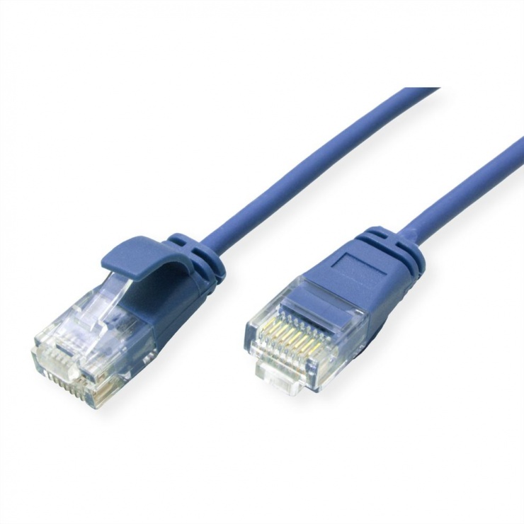Imagine Cablu de retea Slim cat 6A UTP LSOH 1m Albastru, Roline 21.15.3943
