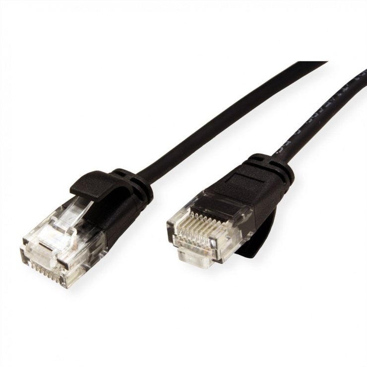 Imagine Cablu de retea Slim cat 6A UTP LSOH 1.5m Negru, Roline 21.15.3954