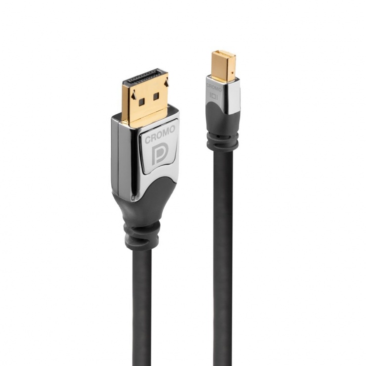 Imagine Cablu Mini DisplayPort la DisplayPort CROMO 4K@60Hz v1.2 T-T 2m, Lindy L36312