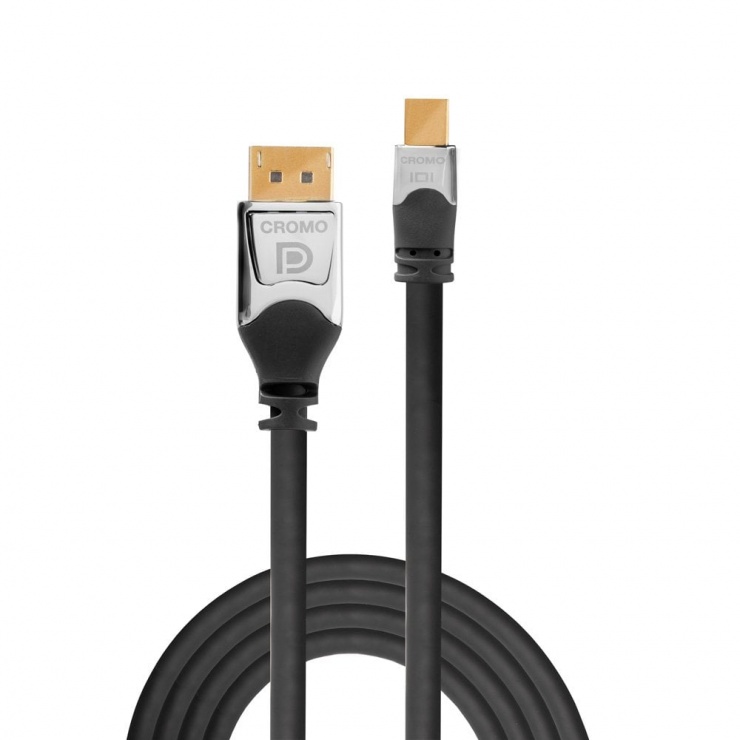 Imagine Cablu Mini DisplayPort la DisplayPort CROMO 4K@60Hz v1.2 T-T 2m, Lindy L36312