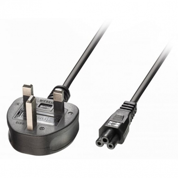 Imagine Cablu de alimentare UK la IEC C5 2m, Lindy L30404
