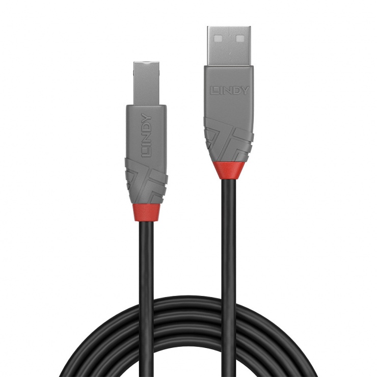 Imagine Cablu de imprimanta USB A la tip B 10m Negru Anthra Line, Lindy L36677