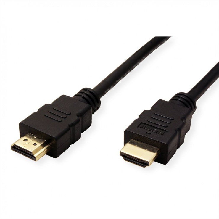 Imagine Cablu HDMI High Speed cu Ethernet 4K@30Hz TPE T-T 1m Negru, Roline 11.04.5930