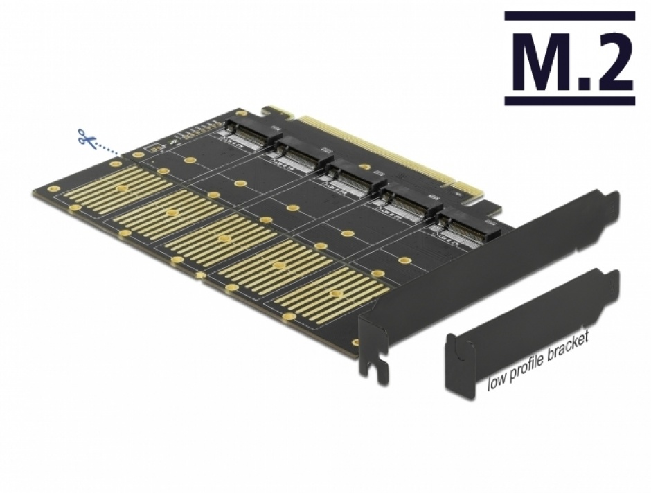 Imagine PCI Express la 5 x M.2 Key B / 5 x SATA interne, Delock 90435