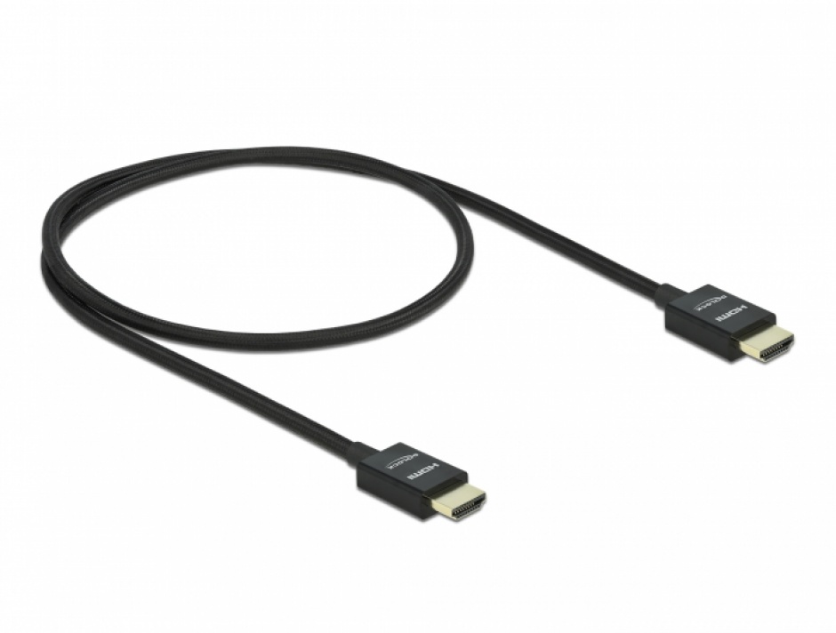 Imagine Cablu HDMI coaxial 48 Gbps 8K@60Hz HDR + eARC T-T 0.5m Negru, Delock 85383