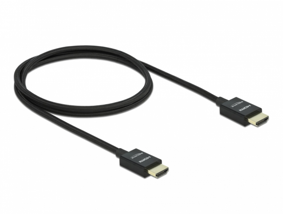 Imagine Cablu HDMI coaxial 48 Gbps 8K@60Hz HDR + eARC T-T 1m Negru, Delock 85384
