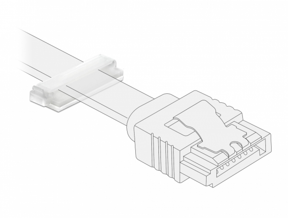 Imagine Set 10 bucati suport cu adeziv pentru cablu flat/plat, Delock 60181