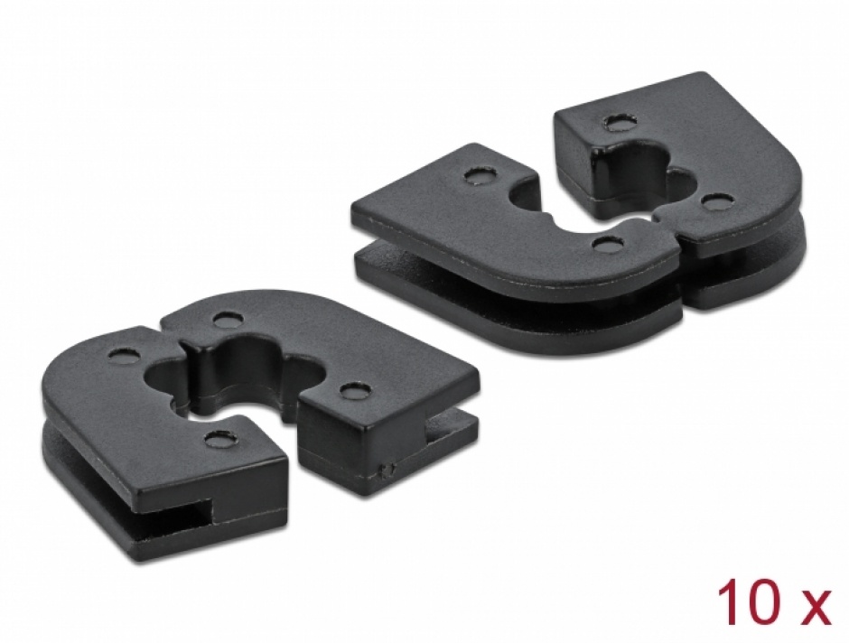 Imagine Set 10 buc protectie pentru 4 cabluri dreptunghiular - diametru 2.2mm Negru, Delock 60262
