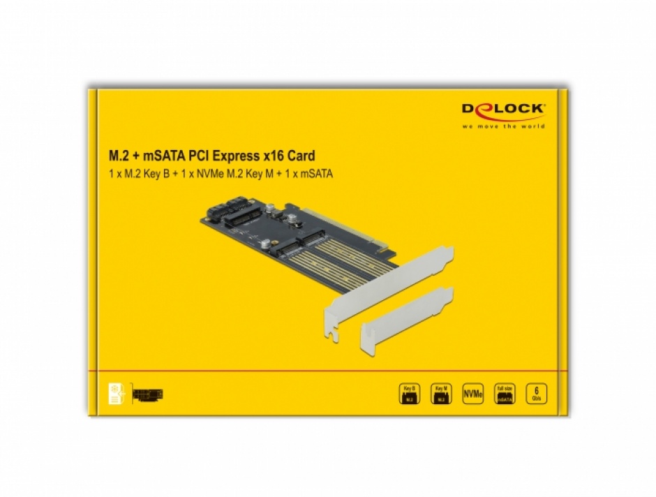 Imagine PCI Express la 1 x M.2 Key B + 1 x NVMe M.2 Key M + 1 x mSATA LPFF, Delock 90486
