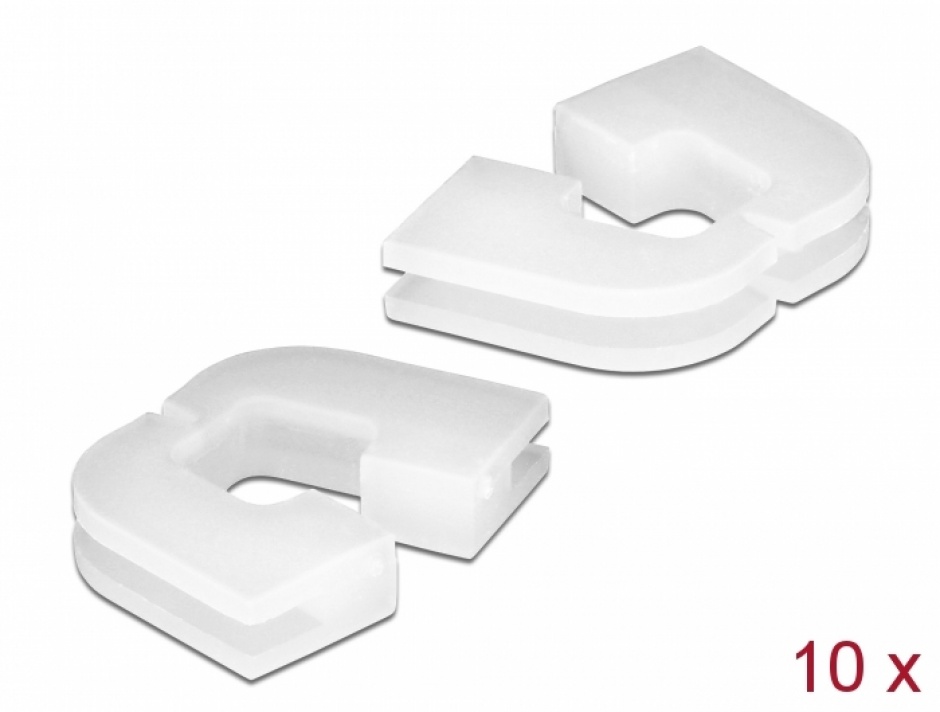 Imagine Set 10 buc protectie cabluri dreptunghiular - diametru 4.6 x 4.6 mm Natural, Delock 60254