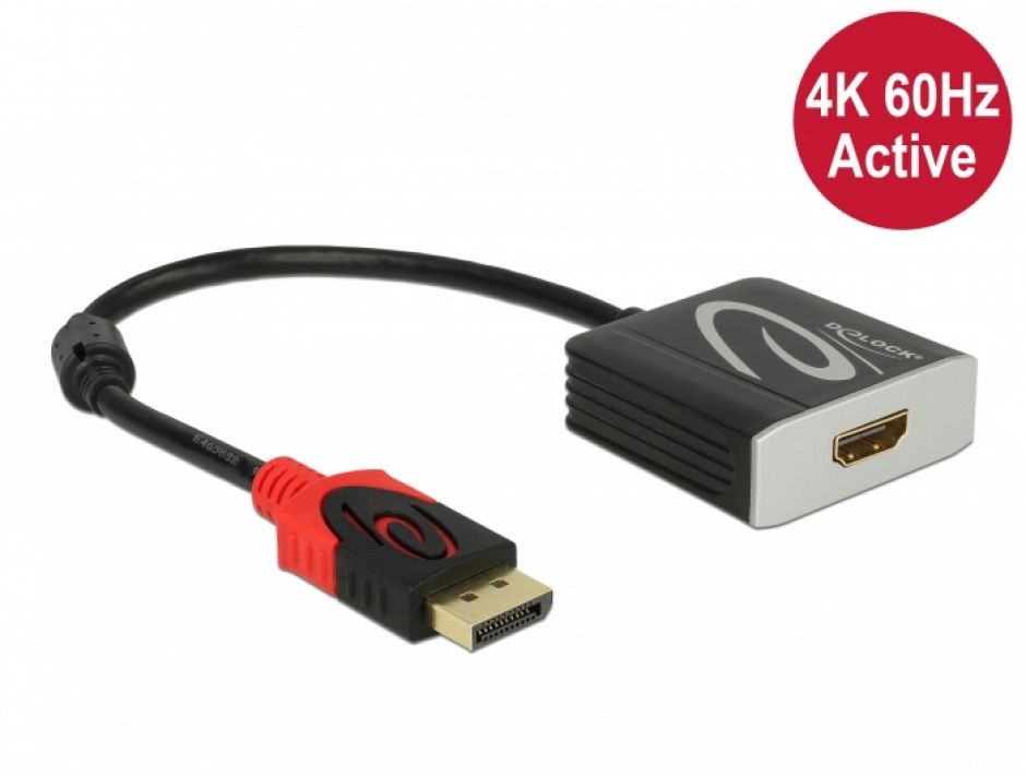 Imagine Adaptor activ DisplayPort 1.4 la HDMI 4K@60 Hz (HDR), Delock 65207