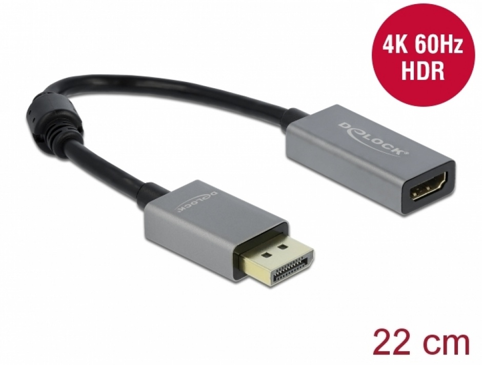 Imagine Adaptor activ DisplayPort 1.4 la HDMI T-M, Delock 66436