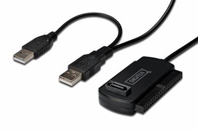 Imagine Adaptor portabil USB 2.0 la SATA/IDE HDD 2.5"+3.5", Digitus DA-70148
