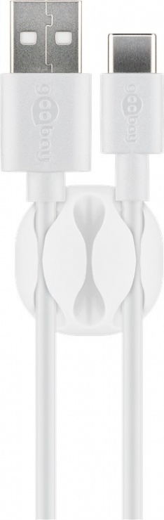 Imagine Set 4 buc ghidaj de cablu (3 slot) pentru birou Alb, Goobay 70373