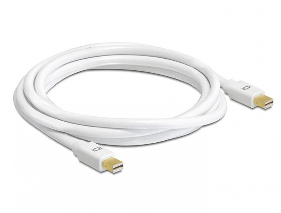 Imagine Cablu Mini Displayport v1.2 4K Ultra HD T-T 1m Alb, Delock 82794