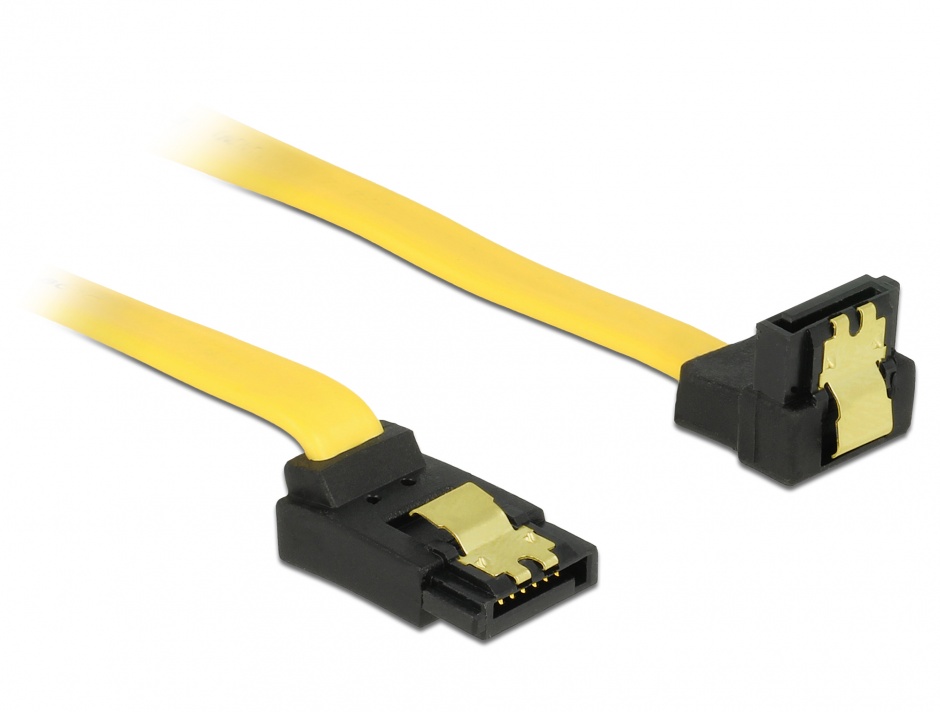 Imagine Cablu SATA III 6 Gb/s sus - jos cu fixare 70cm, Delock 82822