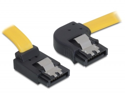 Imagine Cablu SATA III unghi dreapta - sus cu fixare 50cm, Delock 82845