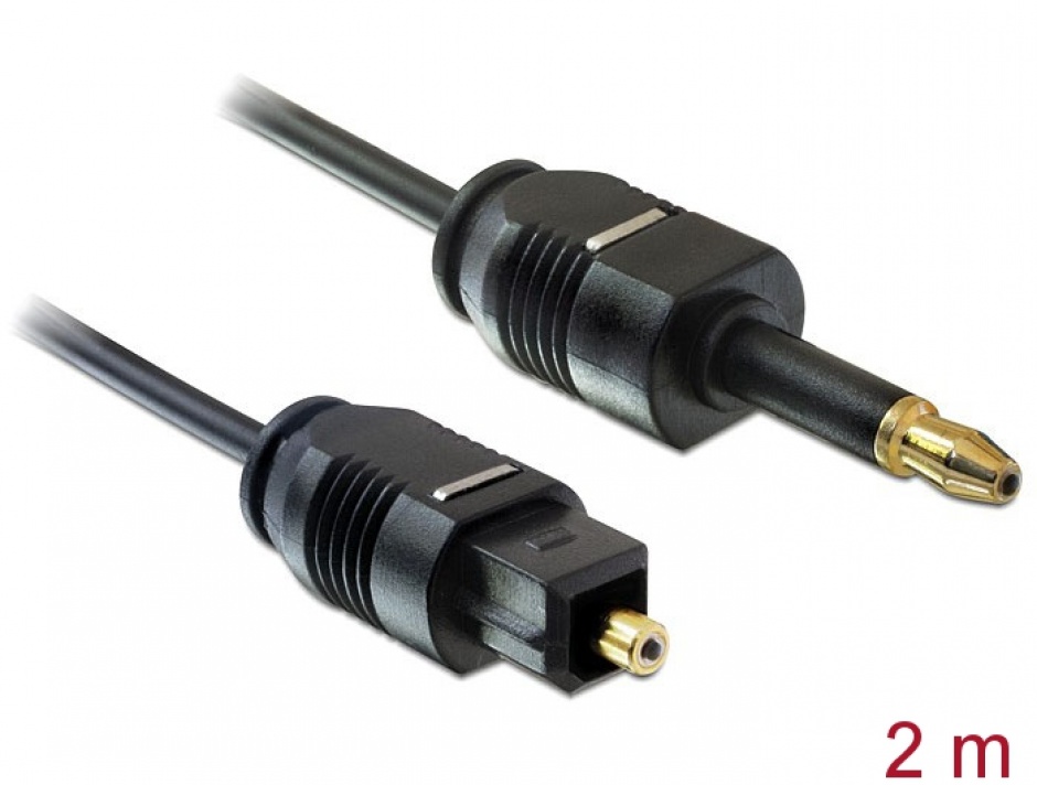 Imagine Cablu optic Toslink standard la mini Toslink T-T 2M, Delock 82876