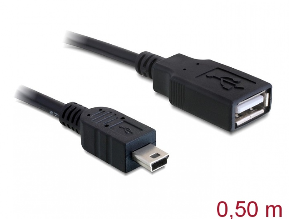 Imagine Cablu USB 2.0 la mini USB M - T 0.5m, Delock 82905