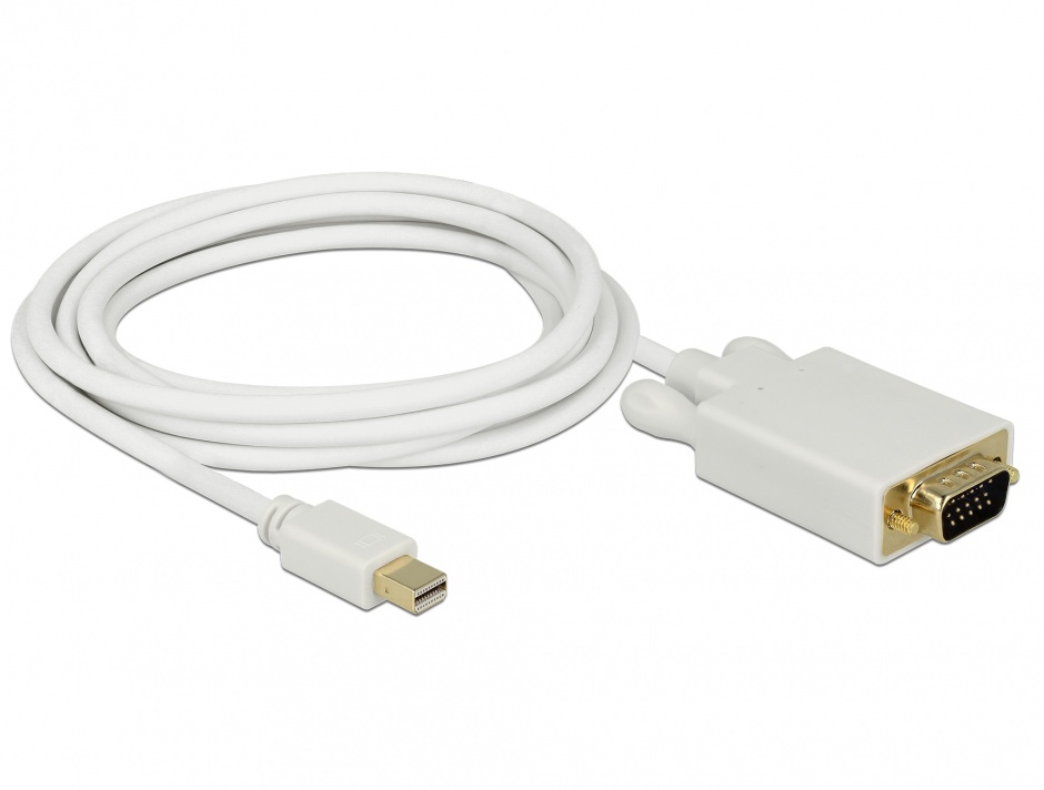 Imagine Cablu mini DisplayPort la VGA T-T alb 3m, Delock 82922