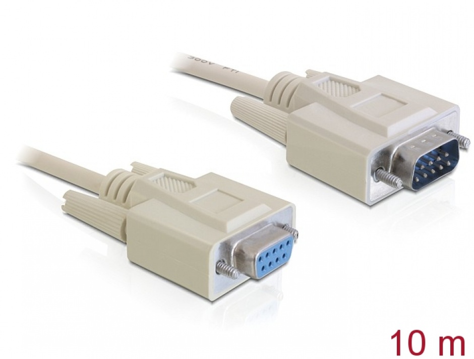 Imagine Cablu prelungitor serial RS232 DB9 T-M 10m, Delock 82979