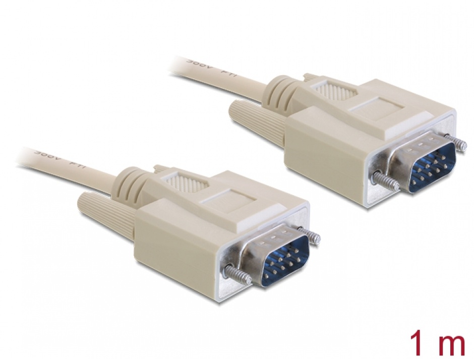 Imagine Cablu serial RS-232 D-sub 9 pini T - T 1m, Delock 82980