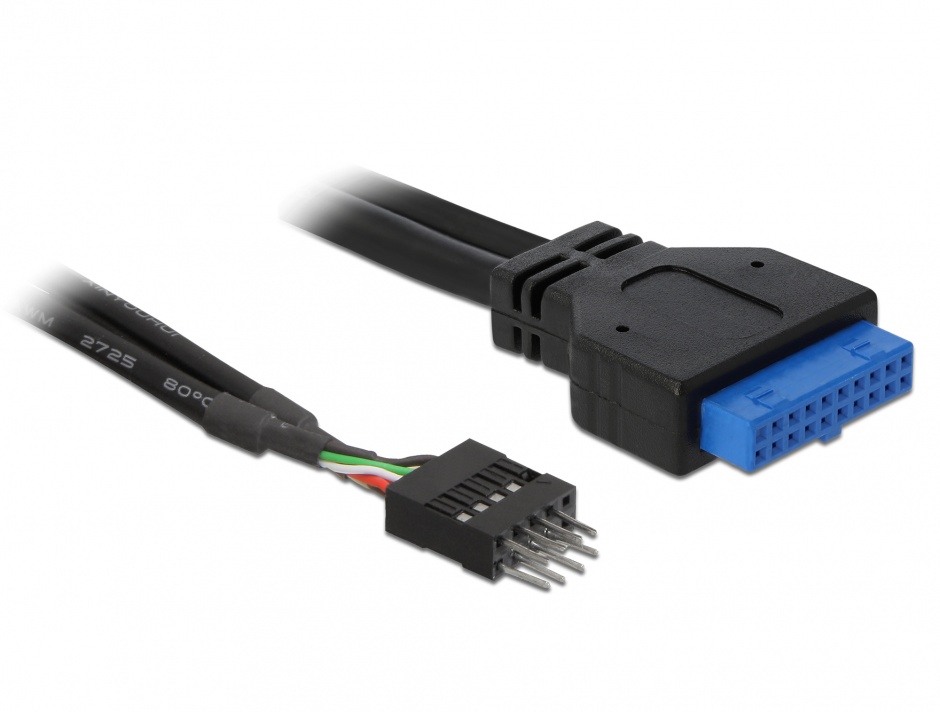Imagine Cablu USB 3.0 pin header mama la USB 2.0 pin header tata, Delock 83095