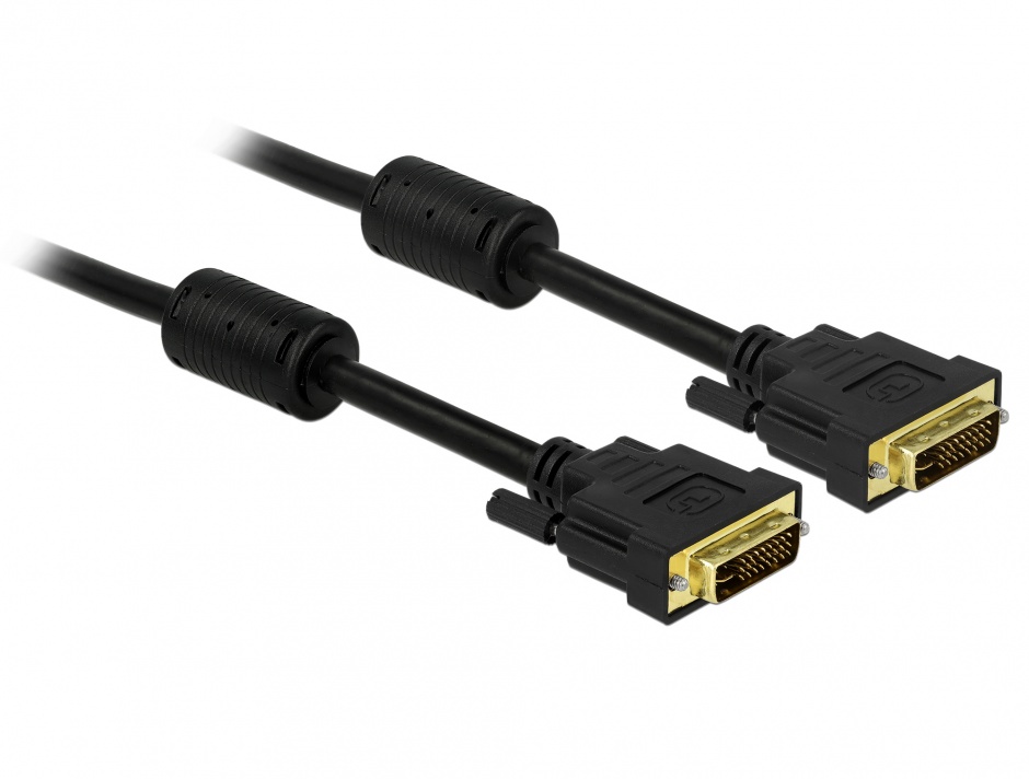 Imagine Cablu DVI-I Dual Link 24+5pini ecranat 2m, Delock 83111