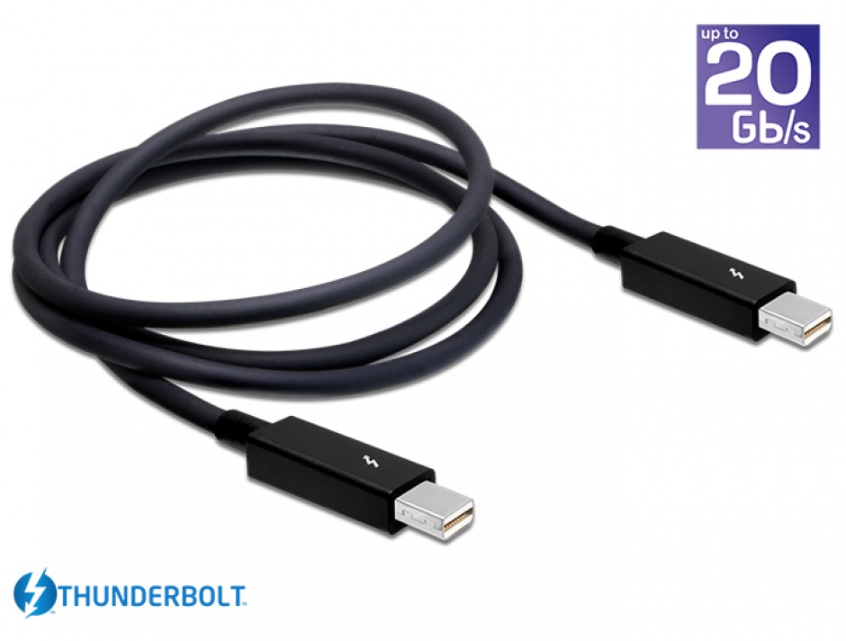 Imagine Cablu Thunderbolt 2 T-T 1m Negru, Delock 83149