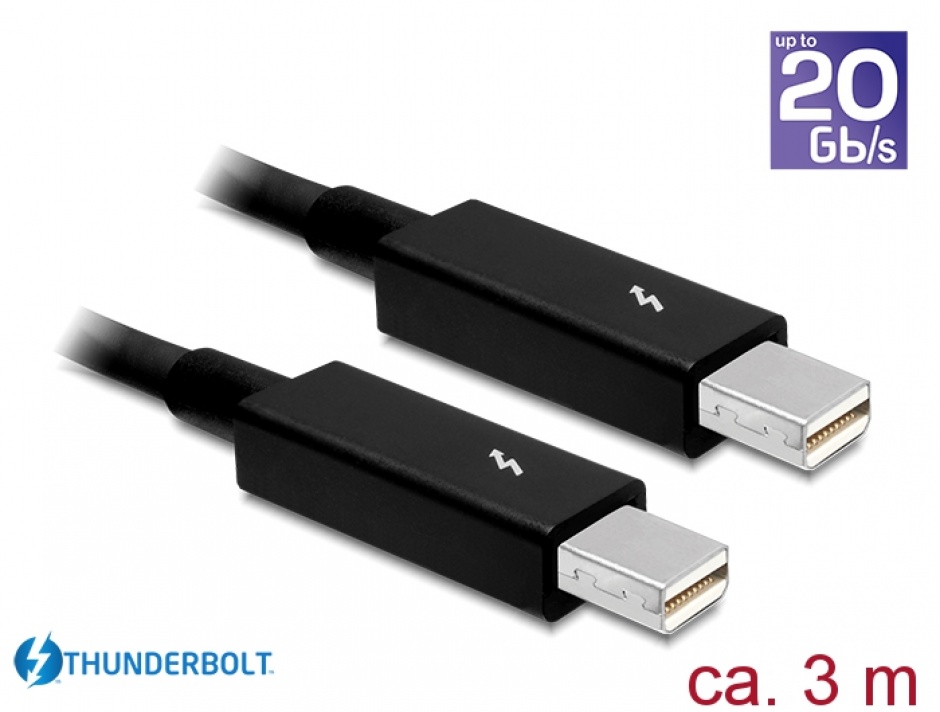 Imagine Cablu Thunderbolt 2 T-T 3m Negru, Delock 83151