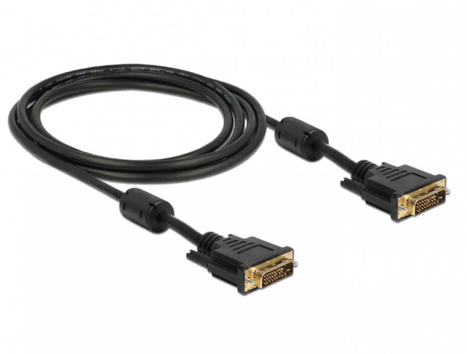 Imagine Cablu DVI-D Dual Link 24+1 pini T-T 2m, Delock 83190