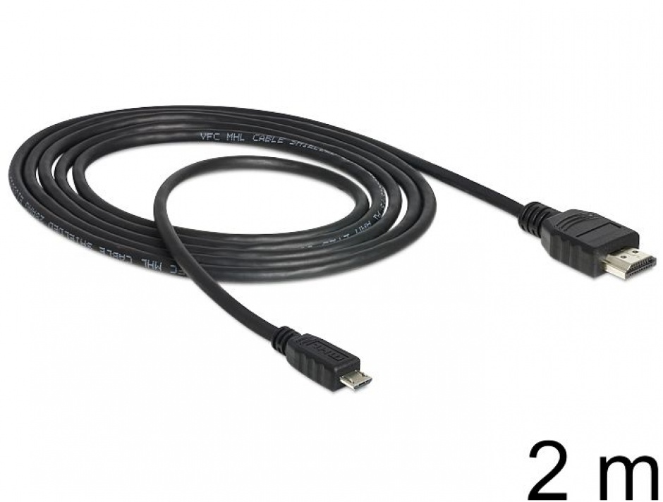 Imagine Cablu MHL la HDMI T-T 2m, Delock 83244