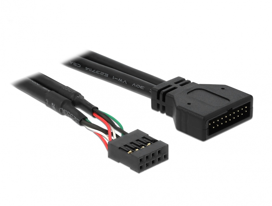 Imagine Cablu pin header USB 2.0 la USB 3.0 M-T, Delock 83281