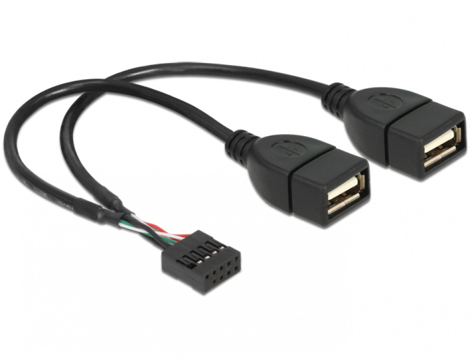 Imagine Cablu USB 2.0 A intern la 2 x USB A M, Delock 83292