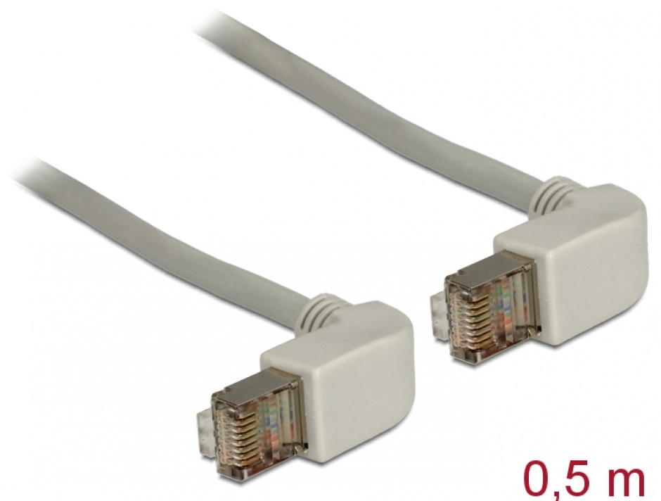 Imagine Cablu retea Cat.6 SSTP unghi 0.5m, Delock 83520
