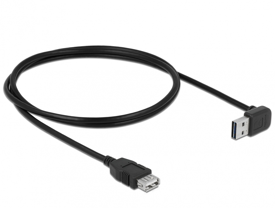 Imagine Cablu prelungitor EASY-USB 2.0 T-M unghi sus/jos 1m, Delock 83547