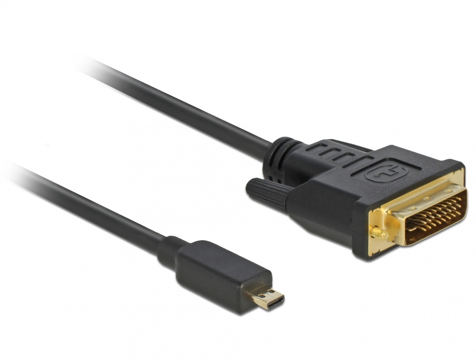 Imagine Cablu Micro-D HDMI la DVI T-T 2m Negru, Delock 83586