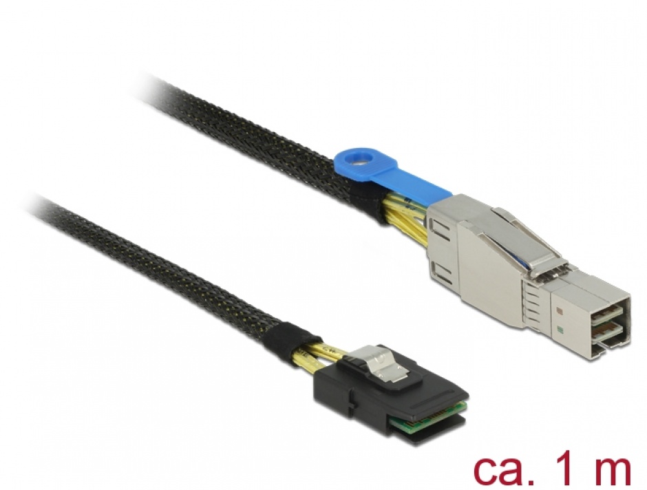 Imagine Cablu Mini SAS HD SFF-8644 la Mini SAS SFF-8087 1m, Delock 83616